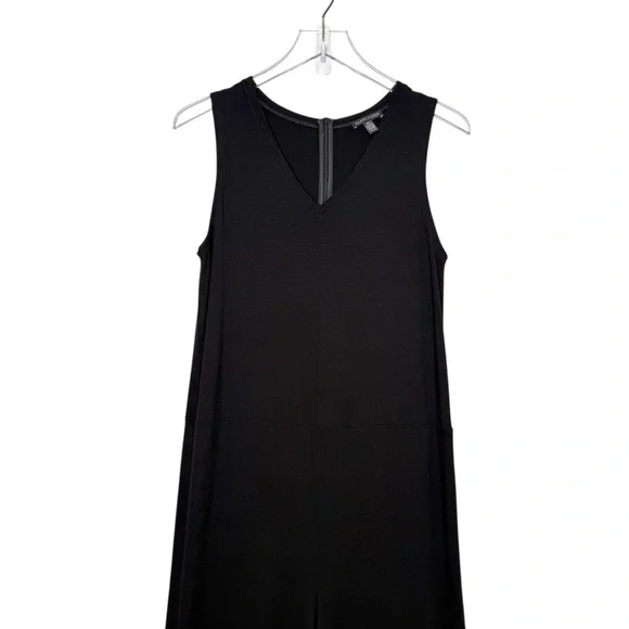 Eileen Fisher Classic Black Knit Women’s Wide Leg Lagenlook Jumpsuit Sz XS - Picture 7 of 15